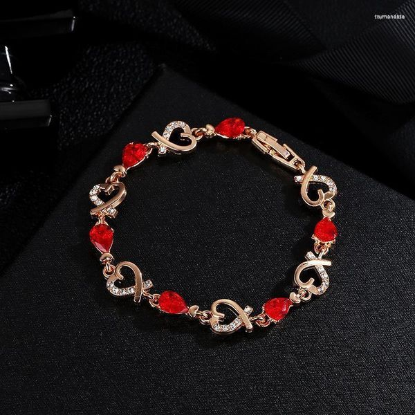 Link Pulseiras Cadeia Feminina Cristal Zircão Amor-Coração Design Moda Pulseira Liga Feita à Mão Jóias Presentes PR Venda Raym22