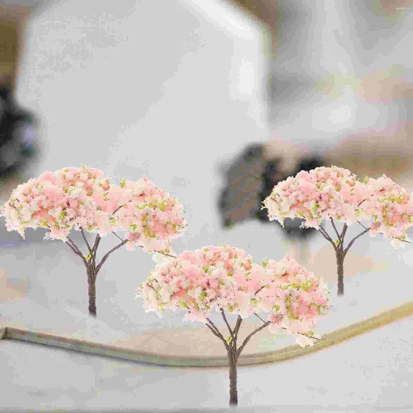 Fiori decorativi 10 pezzi Modello di albero architettonico Piante finte Terrario Contenitori di vetro Ramo Ornamenti di fiori di ciliegio Abs Uomo simulato