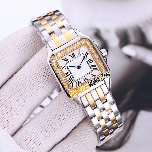 2023 Nuovo 22mm Panthere WJPN0016 Orologio da donna al quarzo svizzero quadrante bianco con lunetta in diamanti Bracciale in oro giallo 18 carati Orologi da donna alla moda Watc294x