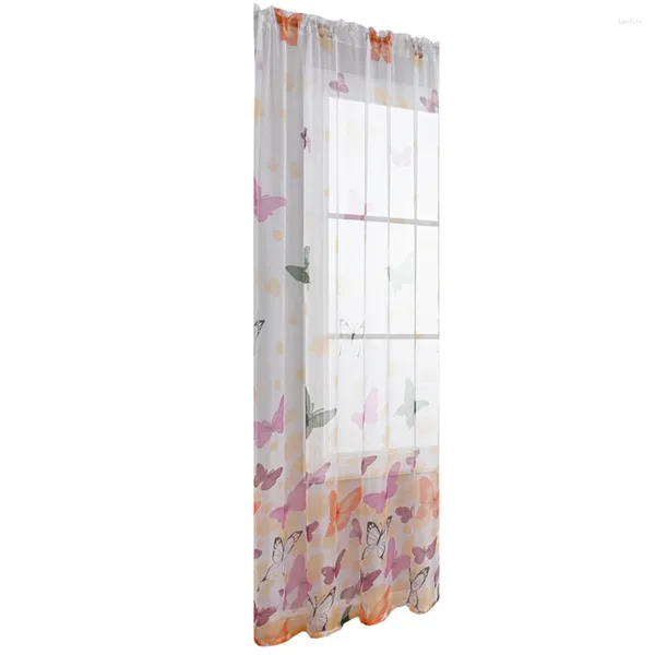 Tenda Tende trasparenti Privacy Finestra Trasparente Decorativo Elegante Drappo Drappo Camera da letto Home Screen Semi Sheers Floral