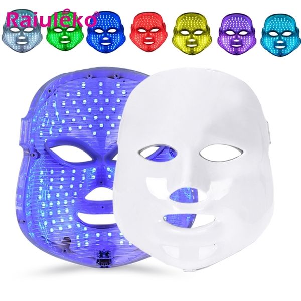 Massageador Facial Pon Therapy Care Mask 7 Color LED SPA Pon Massage Massage Beauty Mask Remoção de Rugas, Acne, Rejuvenescimento da Pele do Rosto 230621