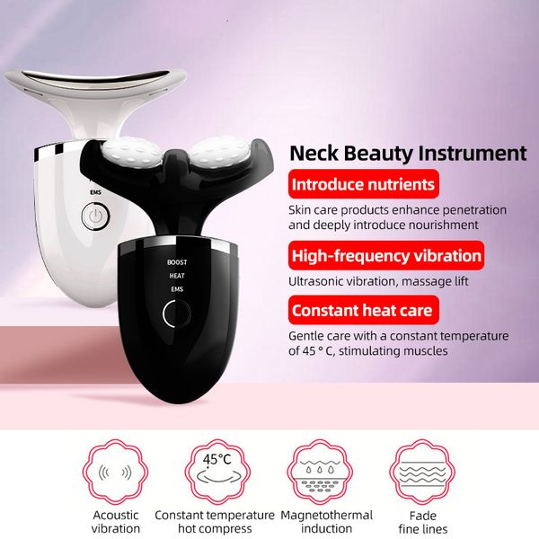 Massageador Facial EMS Microcorrente Levantamento de Pescoço Dispositivo de Beleza Pon Therapy Removedor de Rugas Firmeza e Rejuvenescimento da Pele Importador de Íons Vibrador 230621