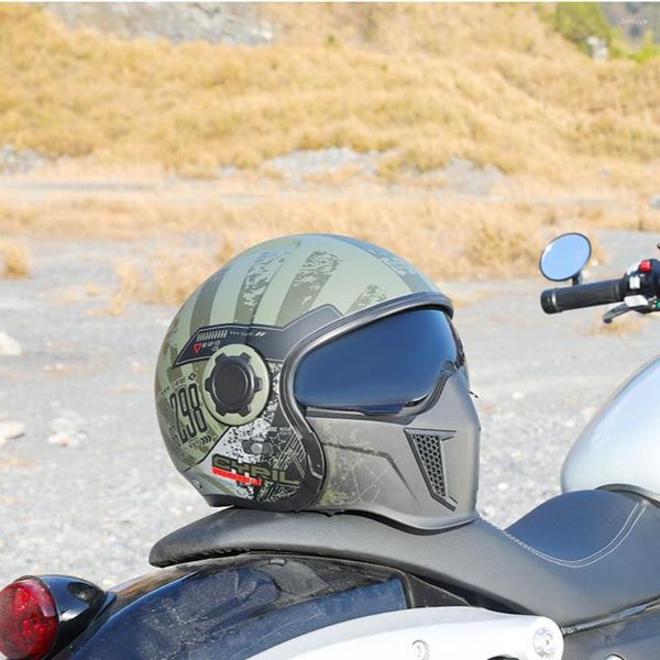 Motosiklet Kaskları Dot ECE Onaylı Vintage Cyril Tam Yüz Scorpion Kask Retro Çıkarılabilir Çene Yarışı Motokros Modüler Casco Moto