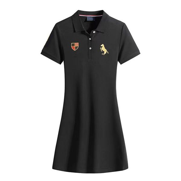 Designer 2024s corpo nova marca de verão capa carne mostra lapelas cinched cintura a linha vestido fino ajuste de secagem rápida mini saia polo