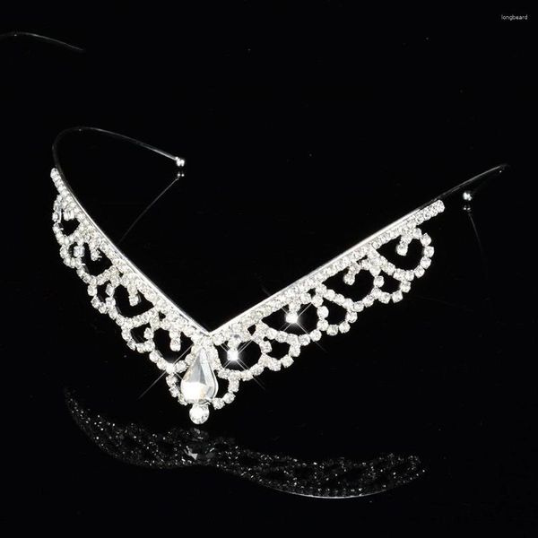 Haarspangen für Mädchen, V-Form, Band, Braut, Metall-Tiaras, Stirnband, Braut, Brautjungfer, Hochzeit, Party, Zubehör, Stirnschmuck, Kopfschmuck