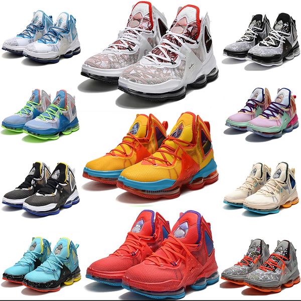 2023 vendita calda scarpe llebrons 19s 19 scarpe da basket da uomo Bred Dutch Blue Hardwood Classic 17 17s Tropical Uniform Hook Leopard scarpe da ginnastica da uomo sneakers sportive