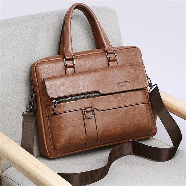 Briefzüge Männer Aktentasche für Umhängetaschen Designer Tasche Leder Herren Geschäftsreise A4 Dokument Organisator Handtasche Handtasche