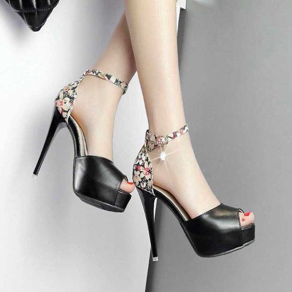 Сандалии NXY SANDALIS Маленький размер сандалии для женщин летние высокие каблуки. Соответствующий цветочный водонепроницаем