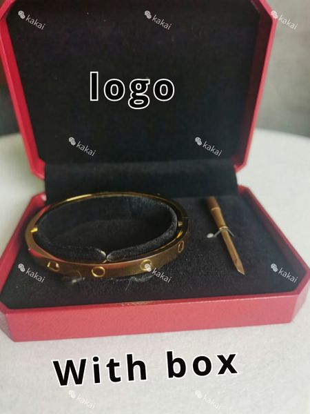 Un braccialetto di parole di lusso Braccialetto d'amore classico con cacciavite Bracciale polsino unisex di moda Gioielli in oro 18 carati placcati in acciaio inossidabile 316L Regalo di San Valentino con scatola