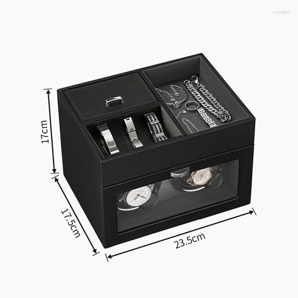 Uhrenboxen Multifunktionale LED Doppelkopf Vertikale Megger Motor Box Automatische Wickler Lagerung Band Lampe Schmuck