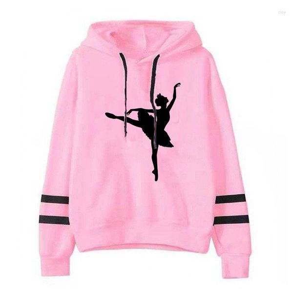 Frauen Hoodies Ballett Mädchen Fleece Flauschigen Winter Kleidung Frauen Harajuku Kawaii Sweatshirt Einfache Casual Hoodied Mode Trainingsanzug Y2k