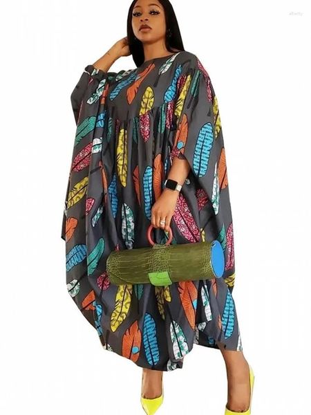 Roupas étnicas Dashiki Print Vestido africano para mulheres Moda África Roupas Soltas Robe Femme Africain Manga Morcego Longo Abaya Senhoras Casual