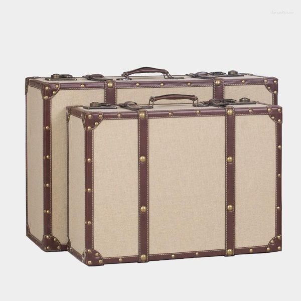 Kozmetik Çantalar 24 inç Portatif Makyaj Kılıfı Vintage Bavul Seyahat Makyaj Çanta Organizatör Saklama Kutusu Tarafı Bayanlar İçin