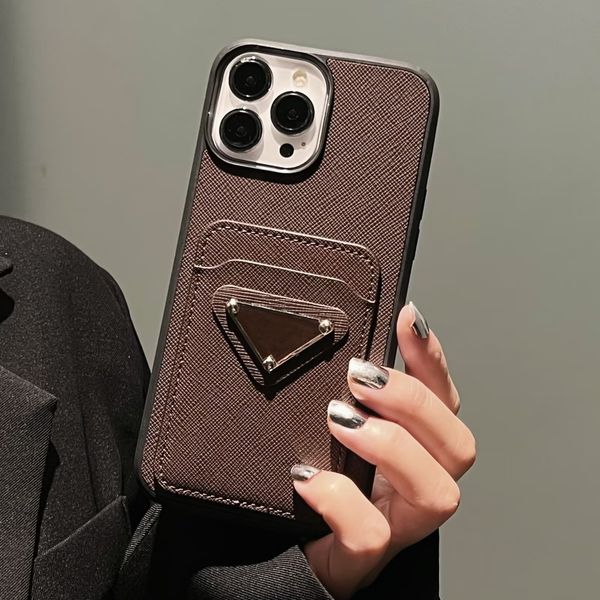 Designer-Handyhülle, luxuriöse iPhone-Hülle für Apple iPhone 15 14 13 12 11 Pro Max X XR XsMax 14 Plus Samsung s23 ultra s22 s21 plus Cover Triangle P Handyhüllen Kartenhalter