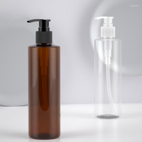 Lagerflaschen 1 stücke 250 ml Schwarz Runde Schraube Pumpe Lotion Behälter Für Kosmetische Verpackung Shampoo Flasche Mit Spender Großhandel