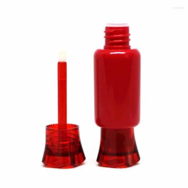 Garrafas de armazenamento 5 unidades Tubos de brilho labial vermelho em forma de doce 9 ml Recipiente de batom recarregável U2JD