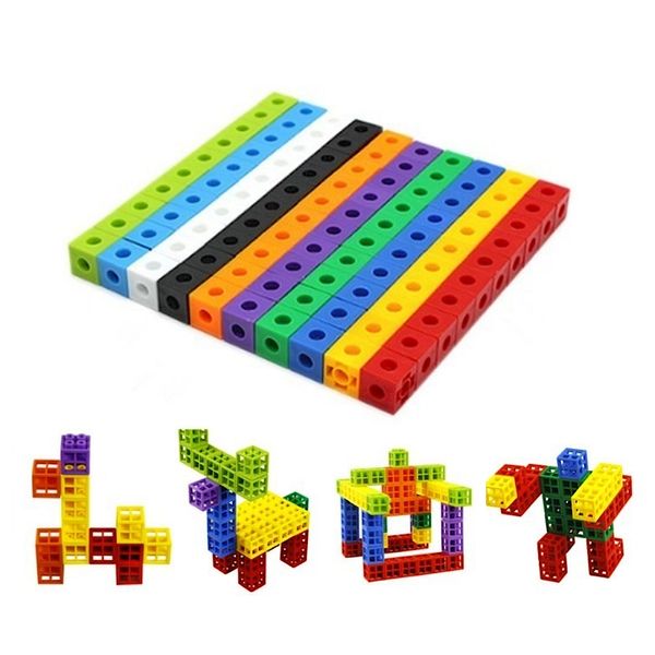 100pcs matematica che collega cubi blocchi numerici ad incastro multilink conteggio blocchi bambini che imparano giocattoli educativi per bambini regalo