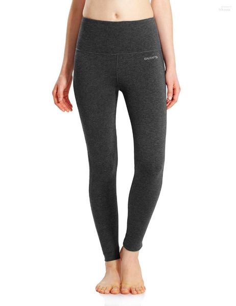 Calças ativas BALEAF leggings para ioga femininas cinza cintura alta roupas de ginástica esportivas meias esportivas roupa de treino para fitness