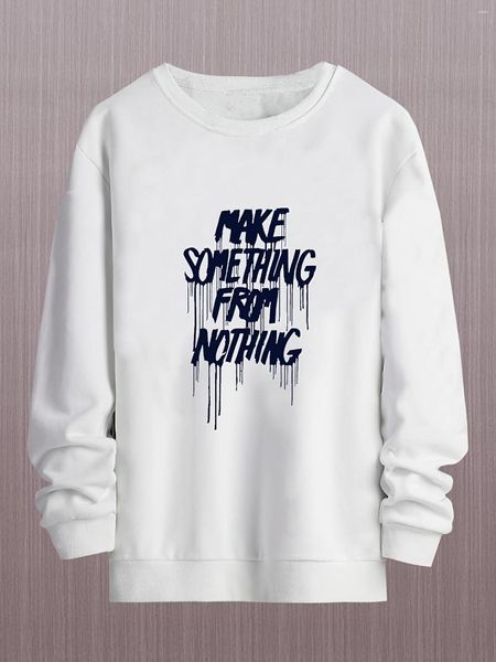 Erkek Tişörtleri Yaratıcı Slogan Baskı Sonbahar/Kış Yuvarlak Boyun Külotu Sweatshirt 