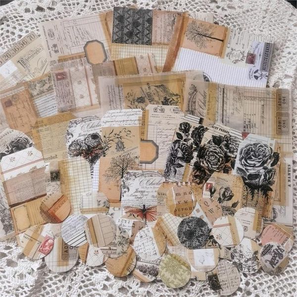 1 satz/los Memo Pads Material Papier Alte Englisch Anlage Junk Journal Scrapbooking Retro Hintergrund Dekoration