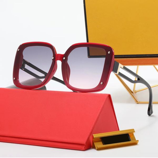 Übergroße Sonnenbrille Ff Brille Damen Sonnenbrille Spiegelbein Metall F Buchstabe hohles Design europäischer Stil Strandurlaub Mode UV400 Sonnenbrille Fabrikverkauf