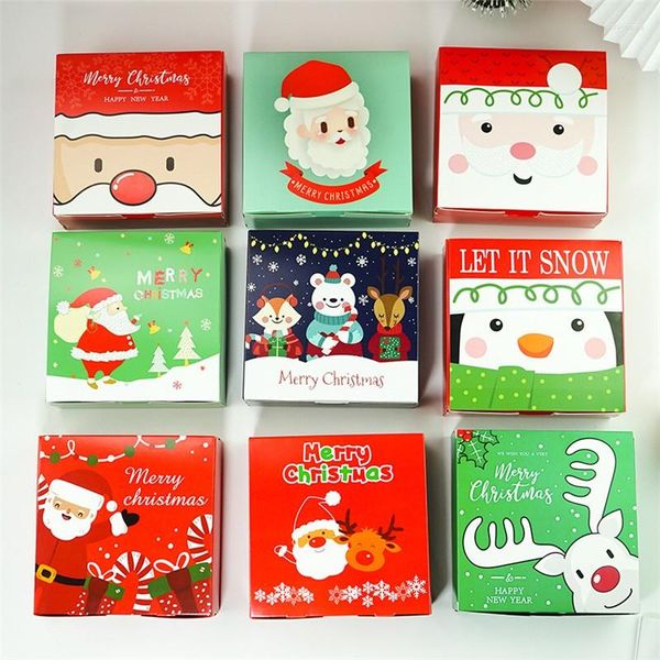 Geschenkpapier, 5 Stück, Frohe Weihnachten, Kekse, Box, Jahr, Party, handgefertigt, Süßigkeiten, Kekse, Schokolade, Verpackung, Kindergeschenke, Weihnachtsmann