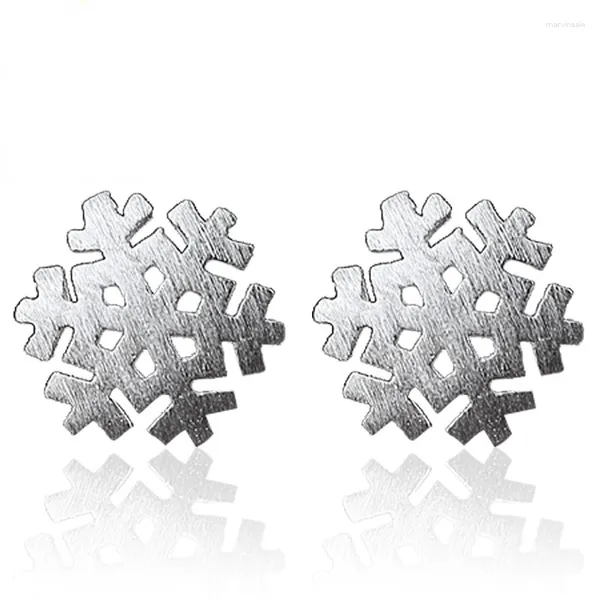 Ohrstecker, echt versilbert, modisch, Winter, Weihnachten, Schneeflocke, Perlen, Schraube, Damen-Valentinstag-Schmuck