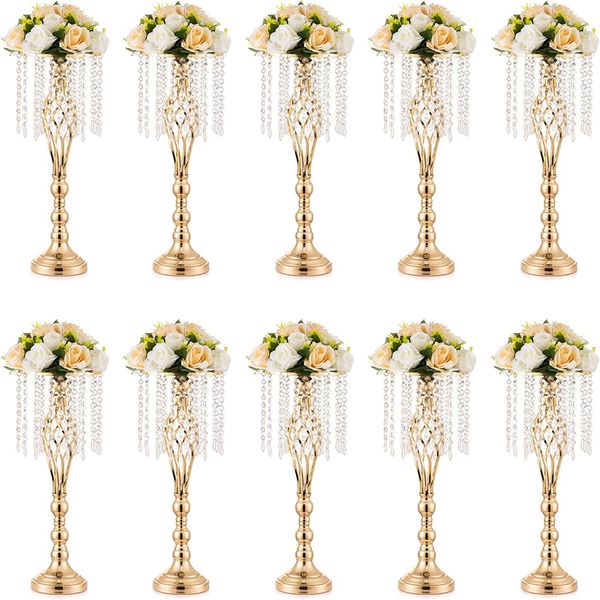 scheggia di nozze lampadario mentale vaso porta fiori centrotavola vaso d'oro per centrotavola matrimonio decorazioni da tavola con cristalli lampadario,