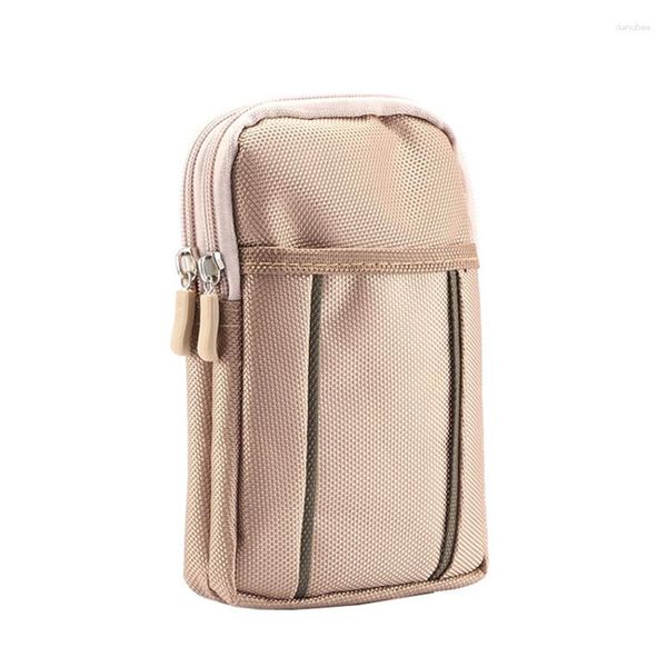 Brieftaschen Multifunktions-Brieftasche Telefonbeutel Gürtelclip Tasche Fall mit Halter Hohe Qualität Taille Outdoor Sport Abdeckung 2 Reißverschluss