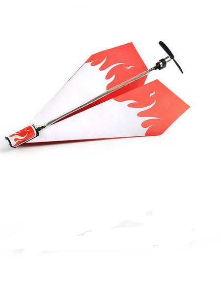 Modello di aereo di carta pieghevole elettrico per aeroplano Kit aereo di potenza del motore fai-da-te Giocattolo per bambini Giocattoli educativi per bambini Colore casuale