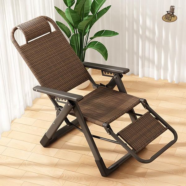 Mobili da campeggio Nuoto Mare Rattan Sedia da campeggio Balcone Abbronzatura Moderno bracciolo Salotto Esterno Confortevole Cadeira De Praia