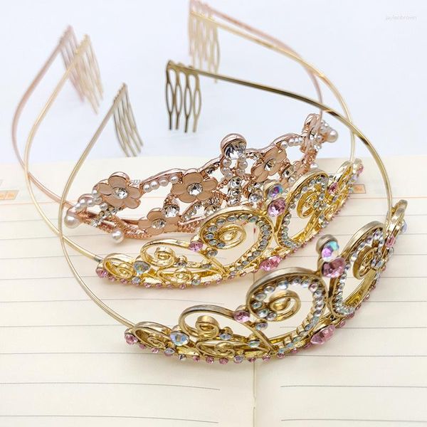 Свадебная невеста Diamond Crown Disterry Diwelry Metal Side Bidse Handband