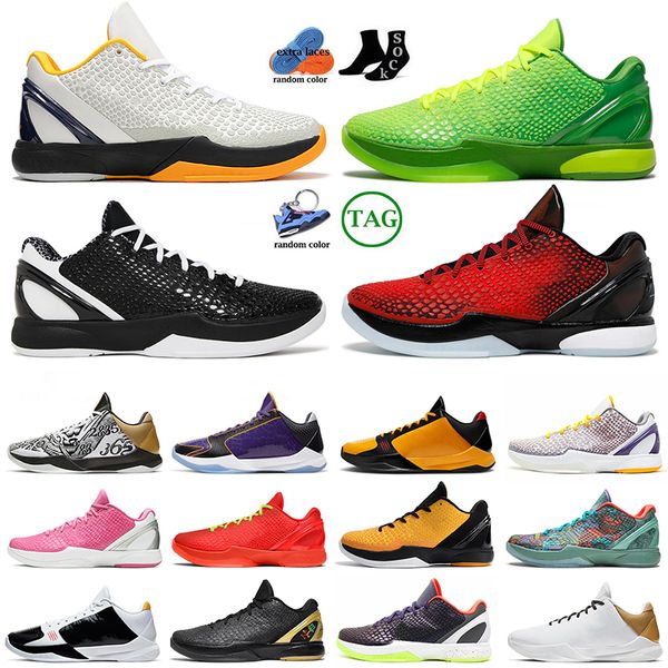 Ginch Protro 6 Mens Zom Basketball Shoes Mamba 6S 5 Дизайнерская альтернативная Брюс Ли Мамбацита думайте, что розовый Sup хаос непобедиму