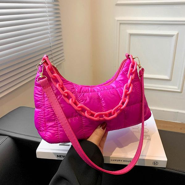 Borse da sera Fashion Space Pad Cotton Borsa a tracolla da donna Borsa trapuntata di qualità Nylon Down Feather Crossbody Donna Inverno Anno 2023