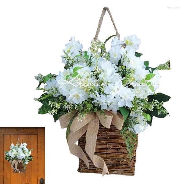 Декоративные цветы дверь висящих цветов, висящие корзину весенние венки для переднего красивого венок