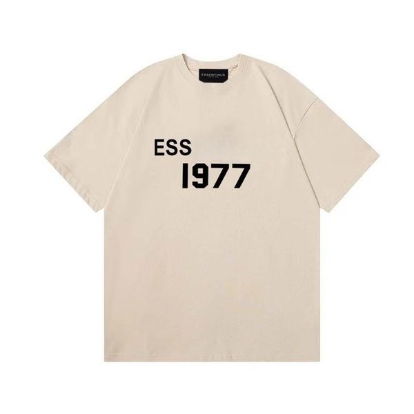 Üst düzey Orijinal Essentials Gömlekler Kısa Kollu Erkekler T-Shirt Moda Markası Sis High Street 2023 Yaz 1977 Yuvarlak Boyun Vintage T-Shirt Tasarımcı Tişört Kadın Boyutu S-XL