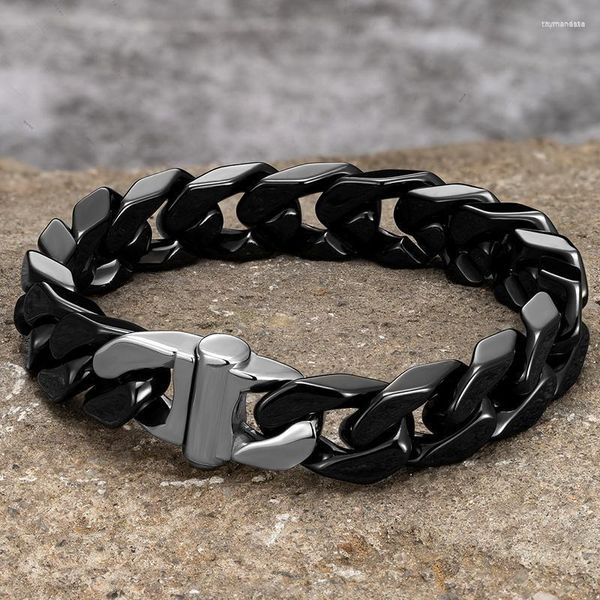 Link Pulseiras Corrente Aço Inoxidável Masculino Cerâmica Punk Mão Acessórios Moda Pulseira Jóias Atacado Amigos Presentes Alta QualidadeLink Li