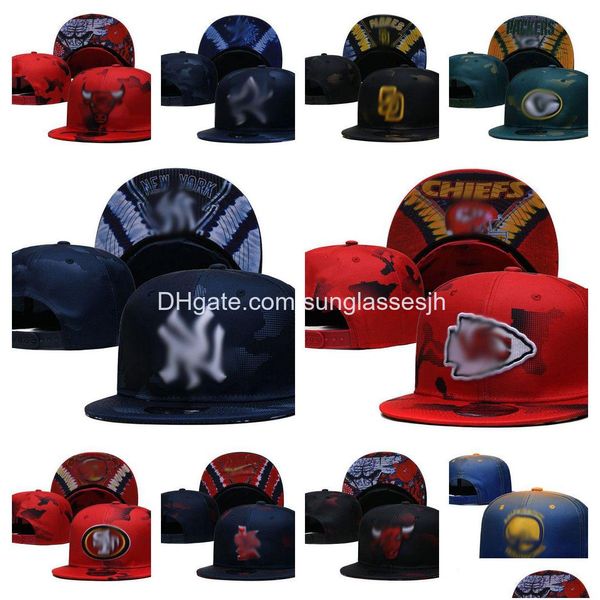 Cappellini da baseball Designer unisex Snapbacks Cappello Tutti i cappelli della squadra Meshsnapback Berretto piatto da sole Sport all'aria aperta Snapback aderente Hip Hop E Dhxq6