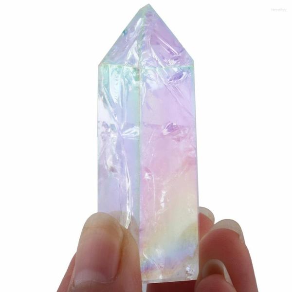 Bolsas para joias TUMBEELLUWA Angel Aura Quartz Crystal Tower Point Standing Wand Meditation Healing Reiki Decor 1.3