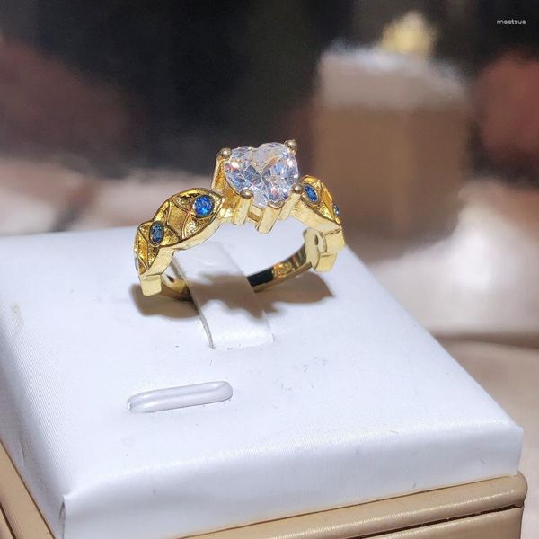 Cluster Rings Real 14K Gold 1 S Diamond Ring per le donne Fine Anillos De Wedding Bands Solid Yellow Origin Females