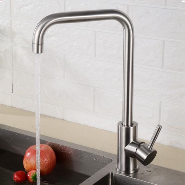 Rubinetti da cucina Rubinetto Rubinetti monocomando in acciaio inossidabile Gru per acqua fredda per tiranti per lavelli Accessori per ponte di flusso Saver Articoli