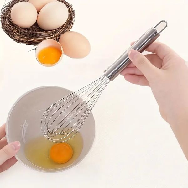 1 peça, batedor manual de ovos em aço inoxidável, batedor de claras em creme, liquidificador portátil, utensílios de cozinha, utensílios de cozinha, utensílios de cozinha