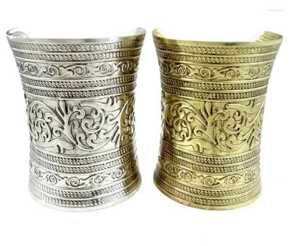 Bileklik Çingene Vintage Tibet Kabile Bronz Geniş El Kadınlar Erkekler Büyük Kol kol bandı Bangles Afgan Türk kol mücevher Melv22