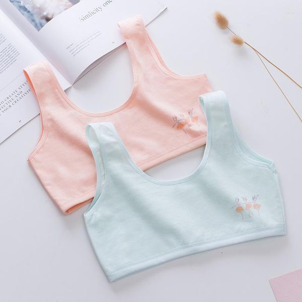 Camisoles Tanks Unterwäsche Studentin Mädchen Reine Baumwolle Junior Double Layer Anti-Bump Development Little Small Tank Top BH