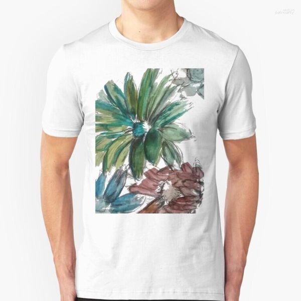 Camisetas masculinas Manchas margarida masculina T-shirt macia e confortável Tops camiseta Camiseta Roupas Margaridas Flor Floral Bonito Brilhante