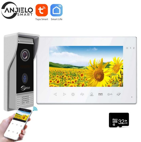 7 zoll Wifi Video Intercom Video Sprech Tuya Smart 1080P Wired Video Türklingel Kamera Für Apartment Home Villa