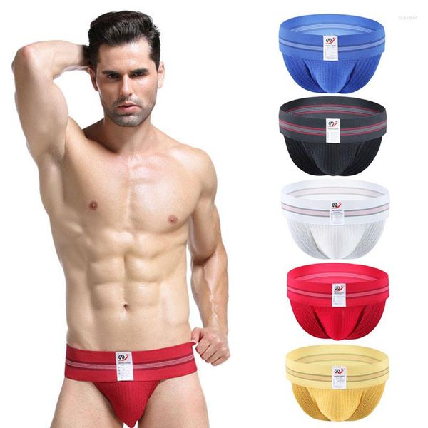 Cuecas WJ Brand Men's Underwear Make Ultra Wide Belt Malha Confortável Respirável Sexy Cueca Alta Garfo Calcinha Pijama