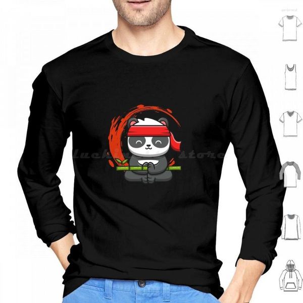 Männer Hoodies Meditieren Panda Bär Bambus Yoga Hoodie Baumwolle Langarm Meditation Zen Tier Grüne Blätter Zandana