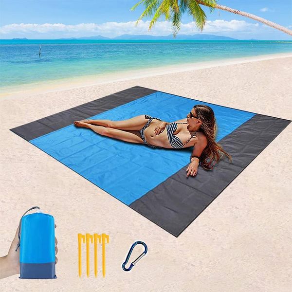 Коврик большого размера, пляжное одеяло, без песка, ветрозащитный, водонепроницаемый пляжный коврик, легкий, быстросохнущий, термостойкий, уличный коврик для пикника