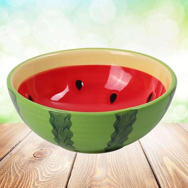 Conjuntos de utensílios de jantar 1 PC 5 polegadas Bowl Bowl Creative Cartoon Watermelon Noodle Ceramic Fruit for Home Restaurant (250ml)